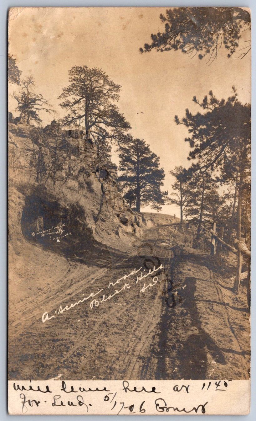 K46/ Black Hills South Dakota Postcard RPPC c1910 Scenic Road 89