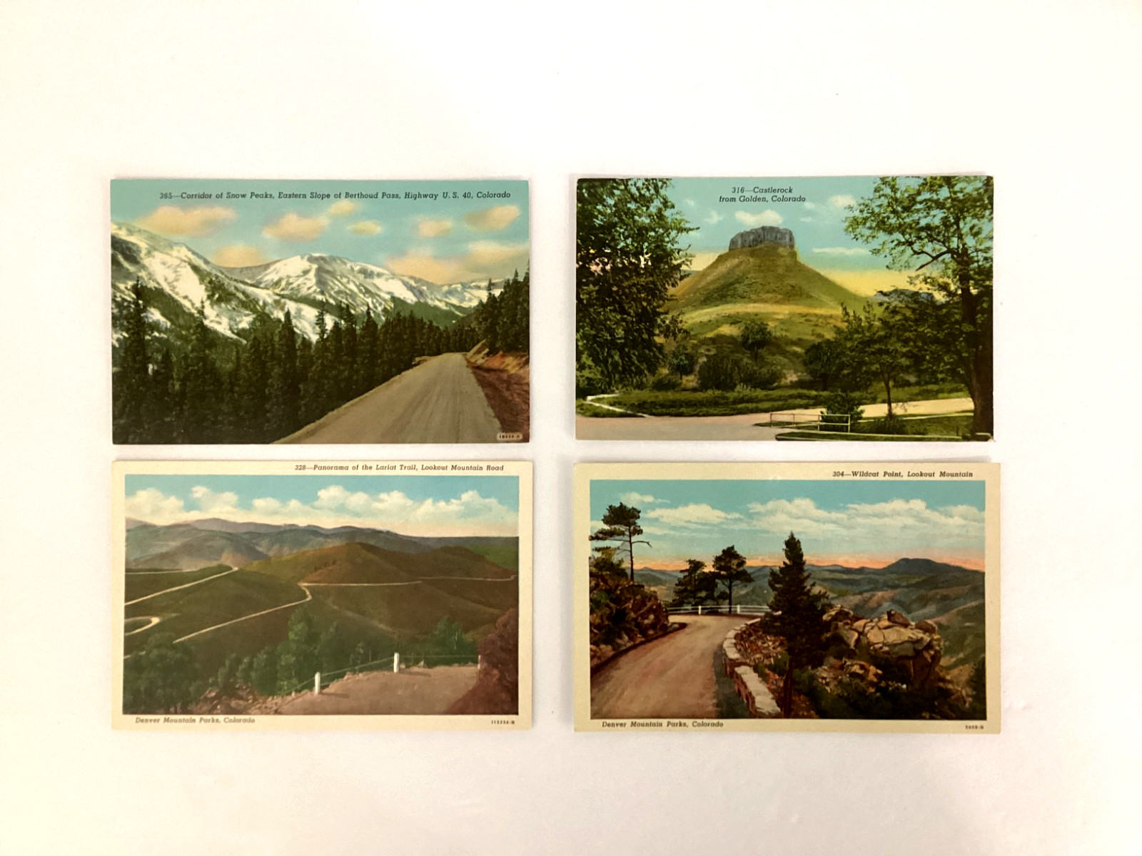 VINTAGE SANBORN SOUVENIR Co POSTCARDS DIVIDED UNPOSTED COLORADO LITHO LOT OF 4