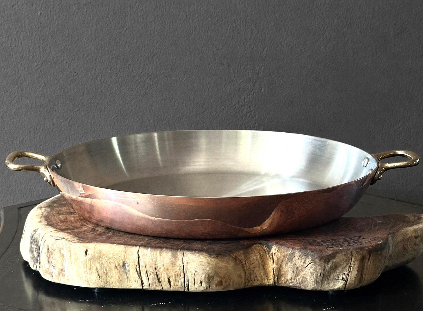Beautiful Mauviel France 16” Copper Paella Pan Pot 2mm Stainless Lined