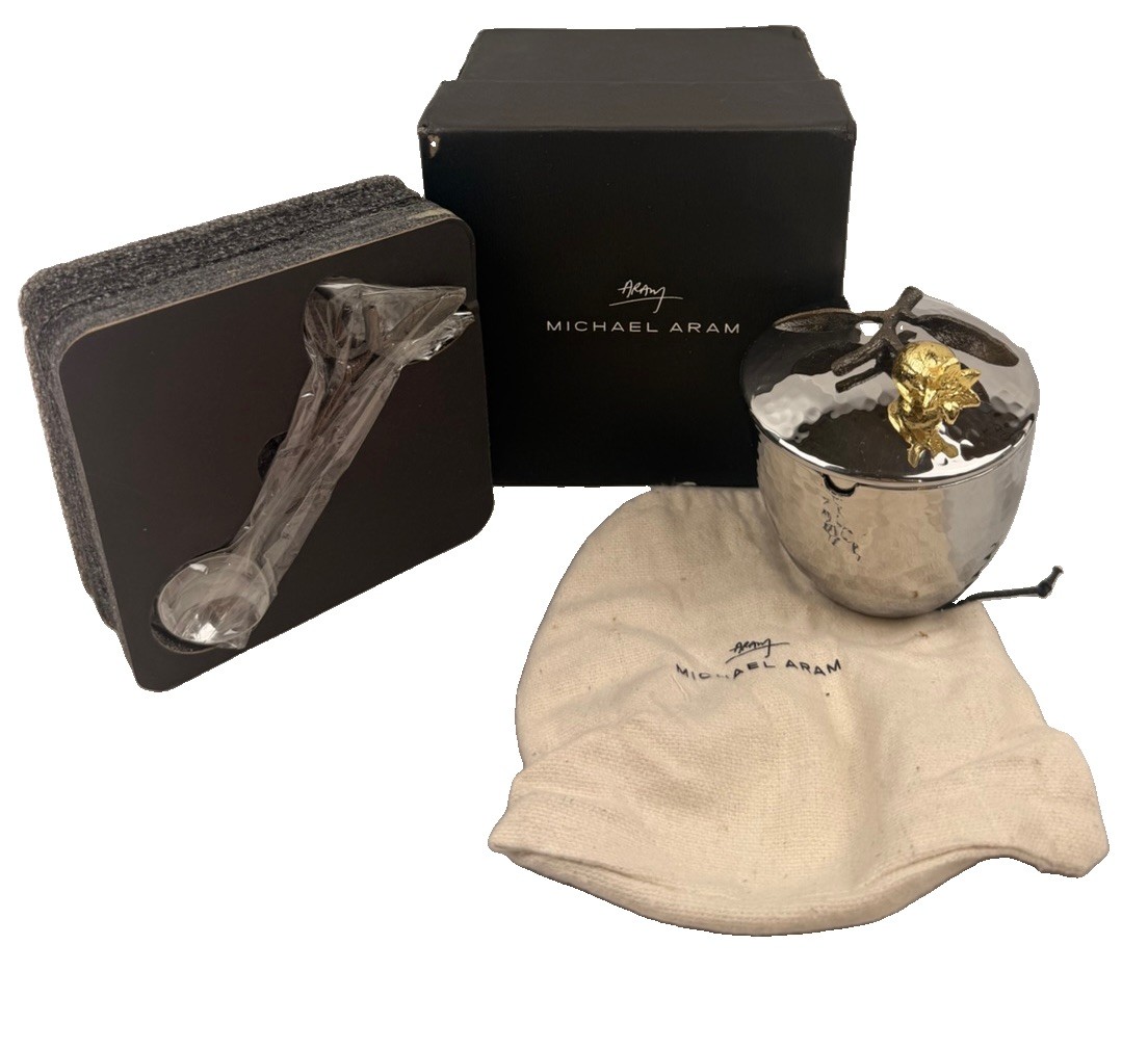 Michael Aram Pomegranate Sugar Pot W/ Spoon | 175318 |  Brand New