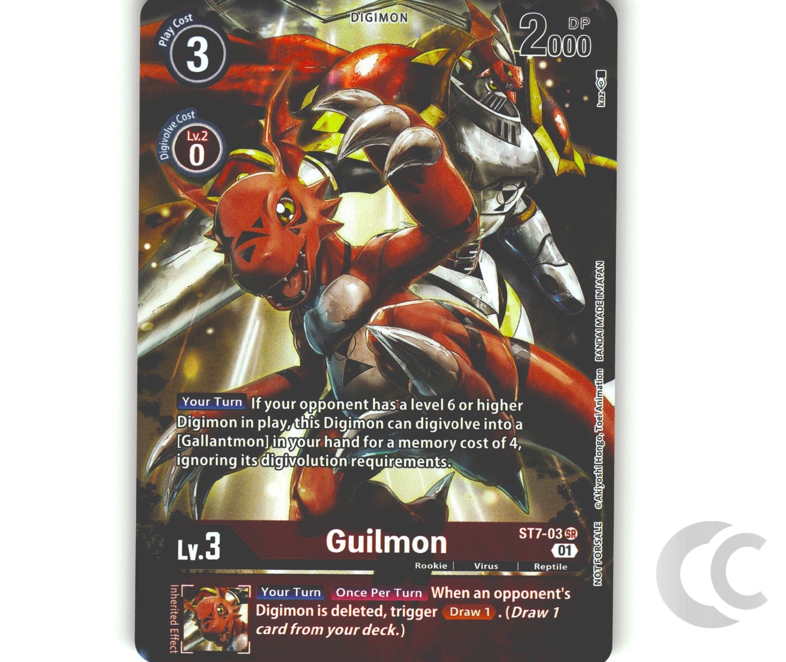 Guilmon ST7-03 Premium Bandai Alt Art Digimon Card Game English NM