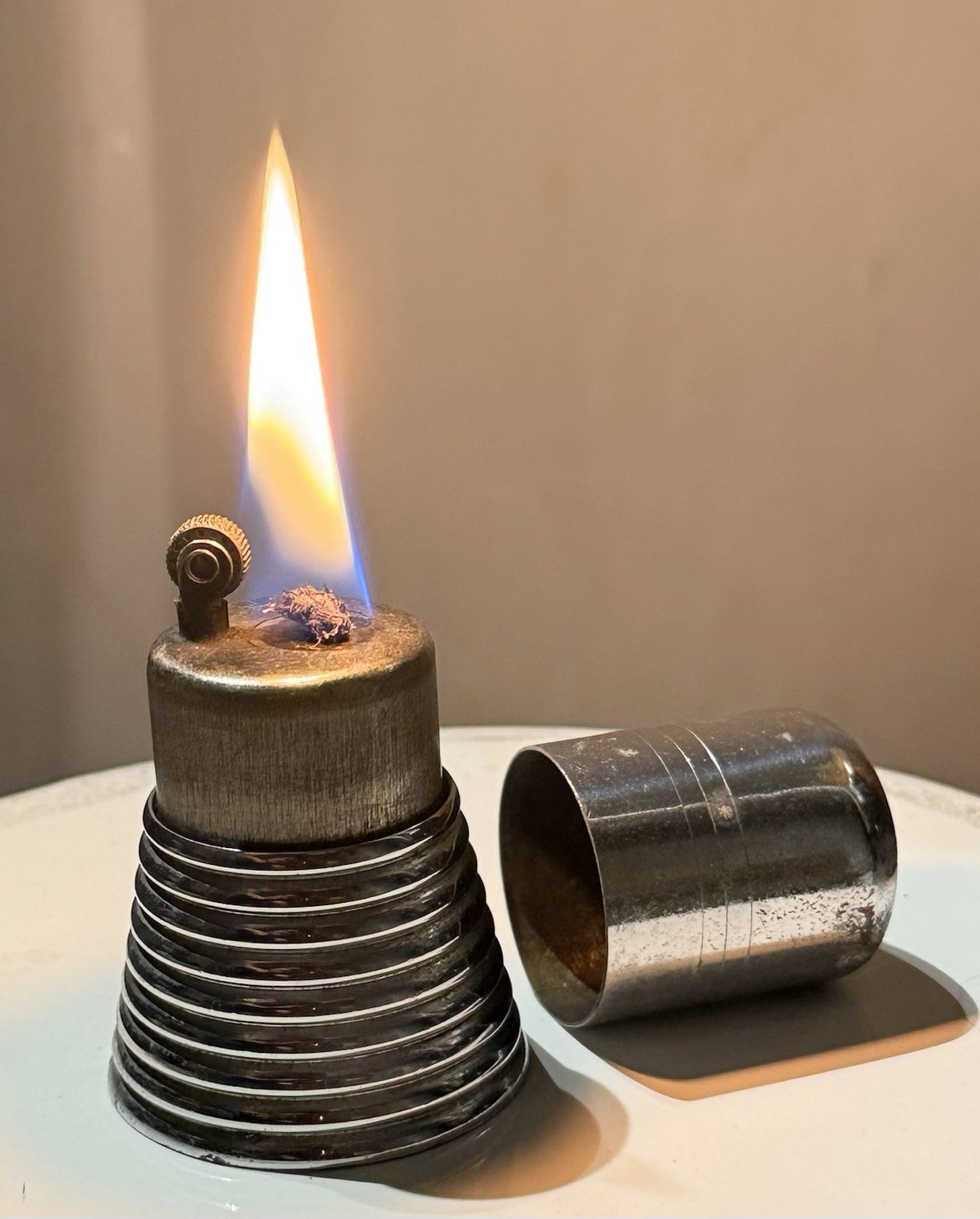VTG Working Table Lighter w/ Snuffer THE GOTHIC by Brown & Bigelow Advertising