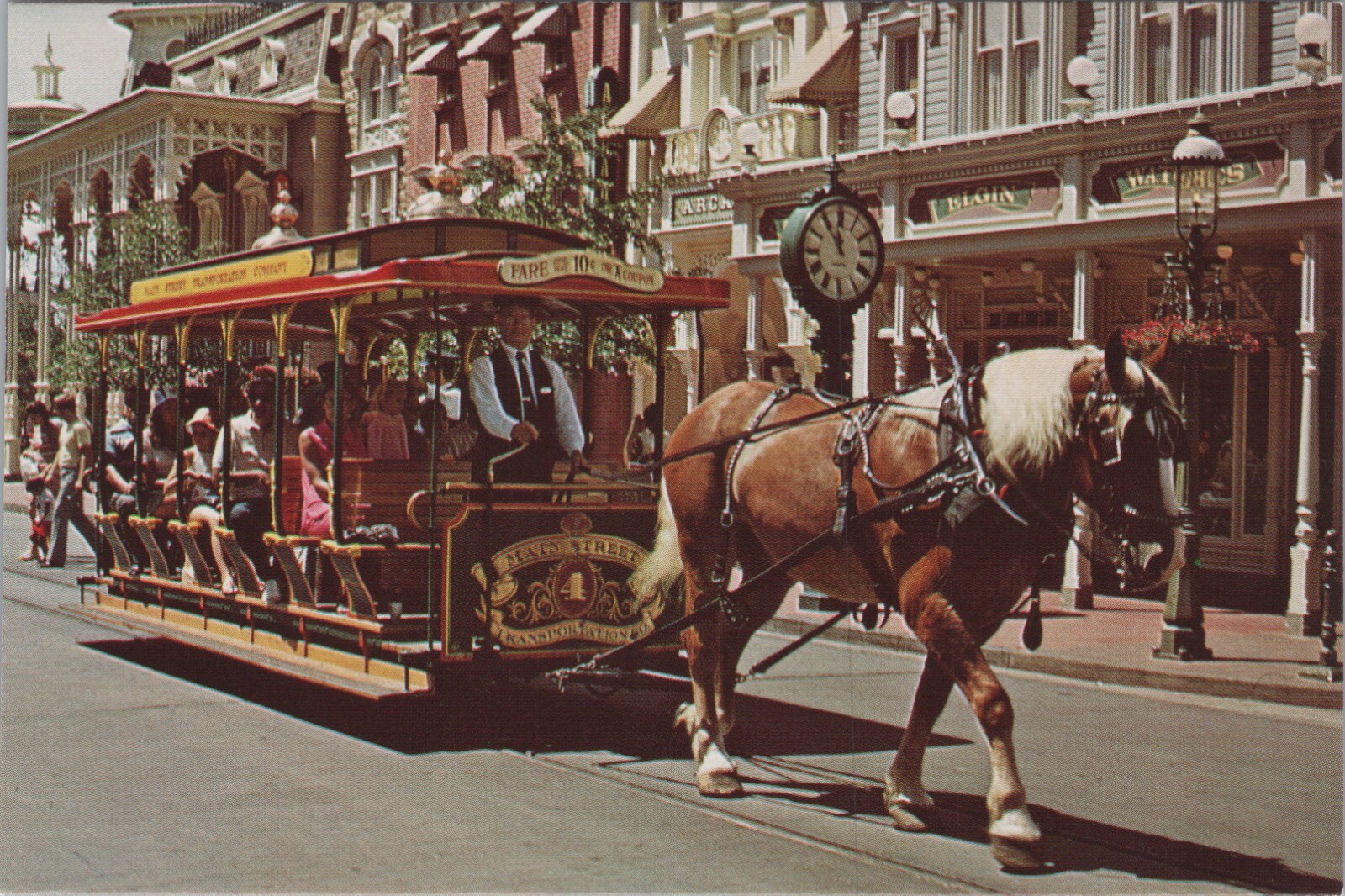 MR ALE PC c70\'s Walt Disney World Orlando FL Main Street Horse Trolley UNP B2335