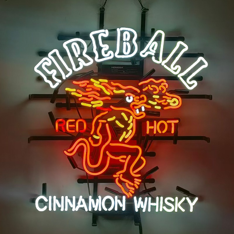 Fireball Red Hot Cinnamon Whisky Neon Sign 24