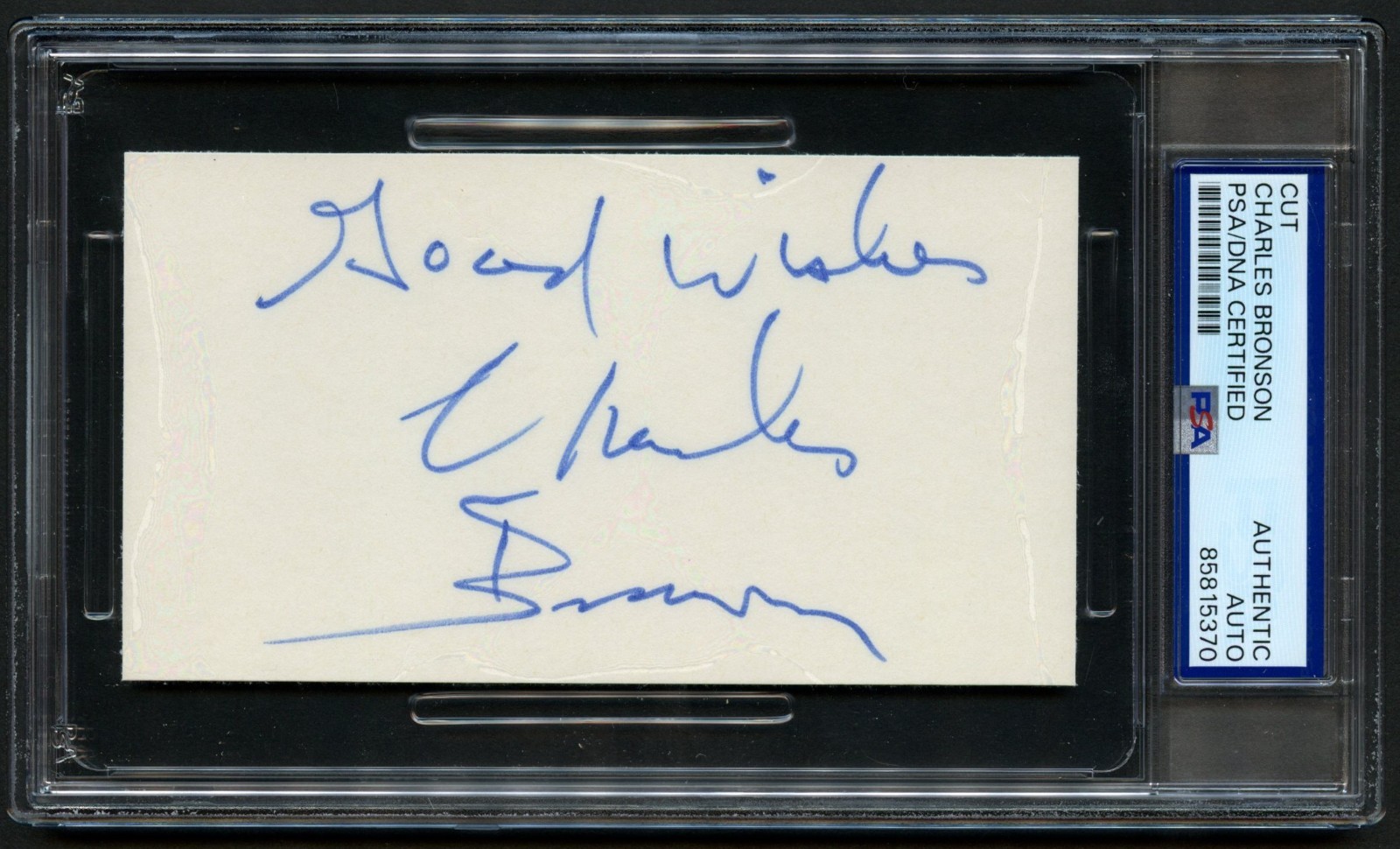 Charles Bronson signed autograph 3x5 cut Actor Death Wish RC PSA Slabbed Charles Bronson signed autograph 3x5 cut Actor Death Wish RC PSA Slabbed