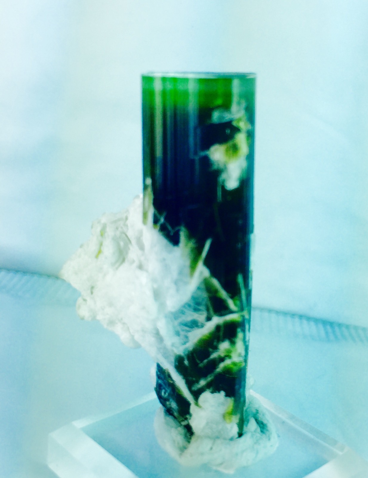 Green Cap Terminated Tourmaline Crystal Aesthetic Mineral Specimen 60 Carats Green Cap Terminated Tourmaline Crystal Aesthetic Mineral Specimen 60 Carats