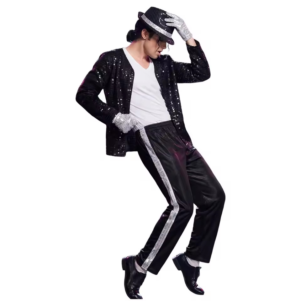 Men's Michael Jackson Billie Jean Cosplay Costume 70s 80s Disco Outfit