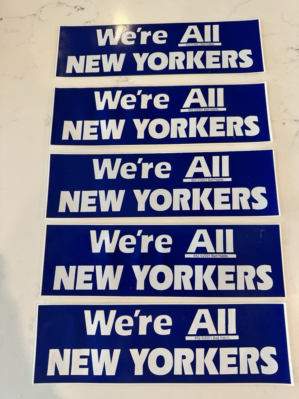 VTG BUMPER STICKER - WE\'RE ALL NEW YORKERS Lot 5