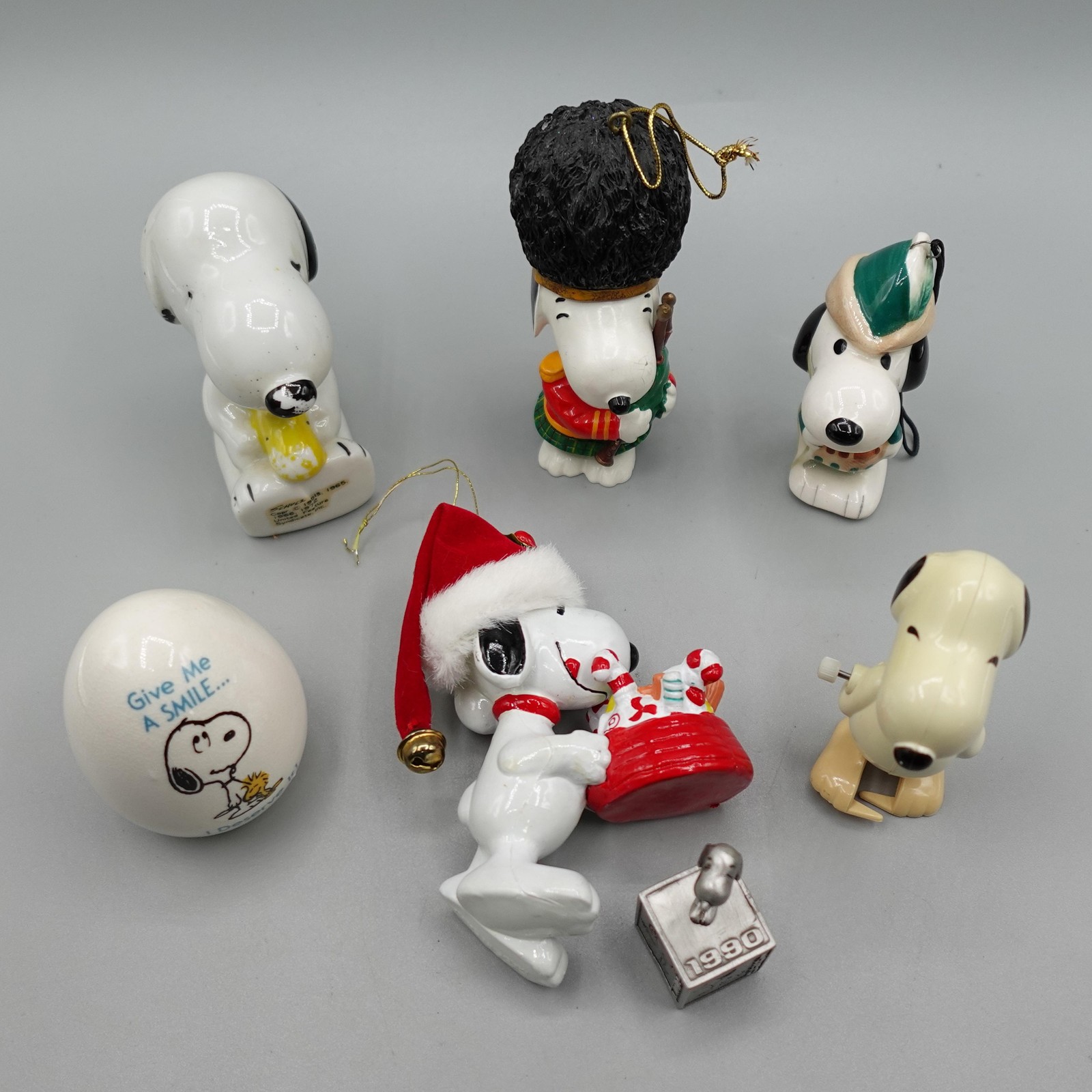 Vintage Peanuts Snoopy Figurine Lot United Feature Hallmark Five Decades 60s 70s