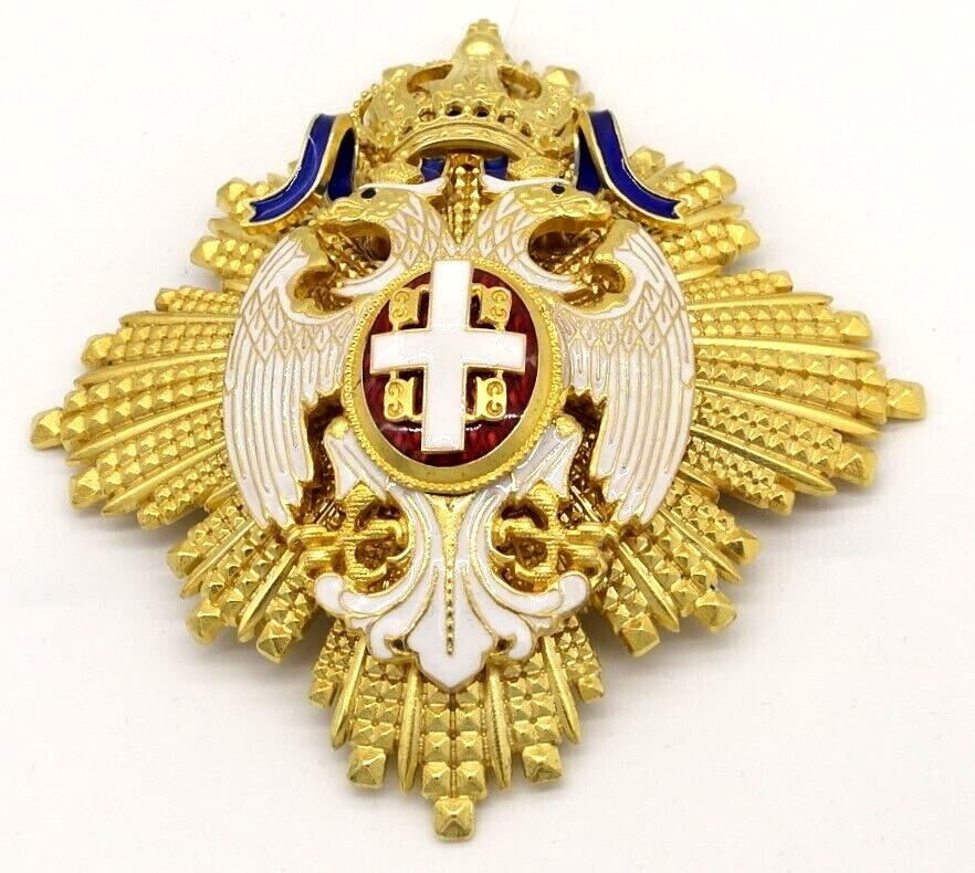 STAR OF ORDER WHITE EAGLE 1 CLASS KINGDOM SERBIA HIGH QUALITY MODERN REPLICA