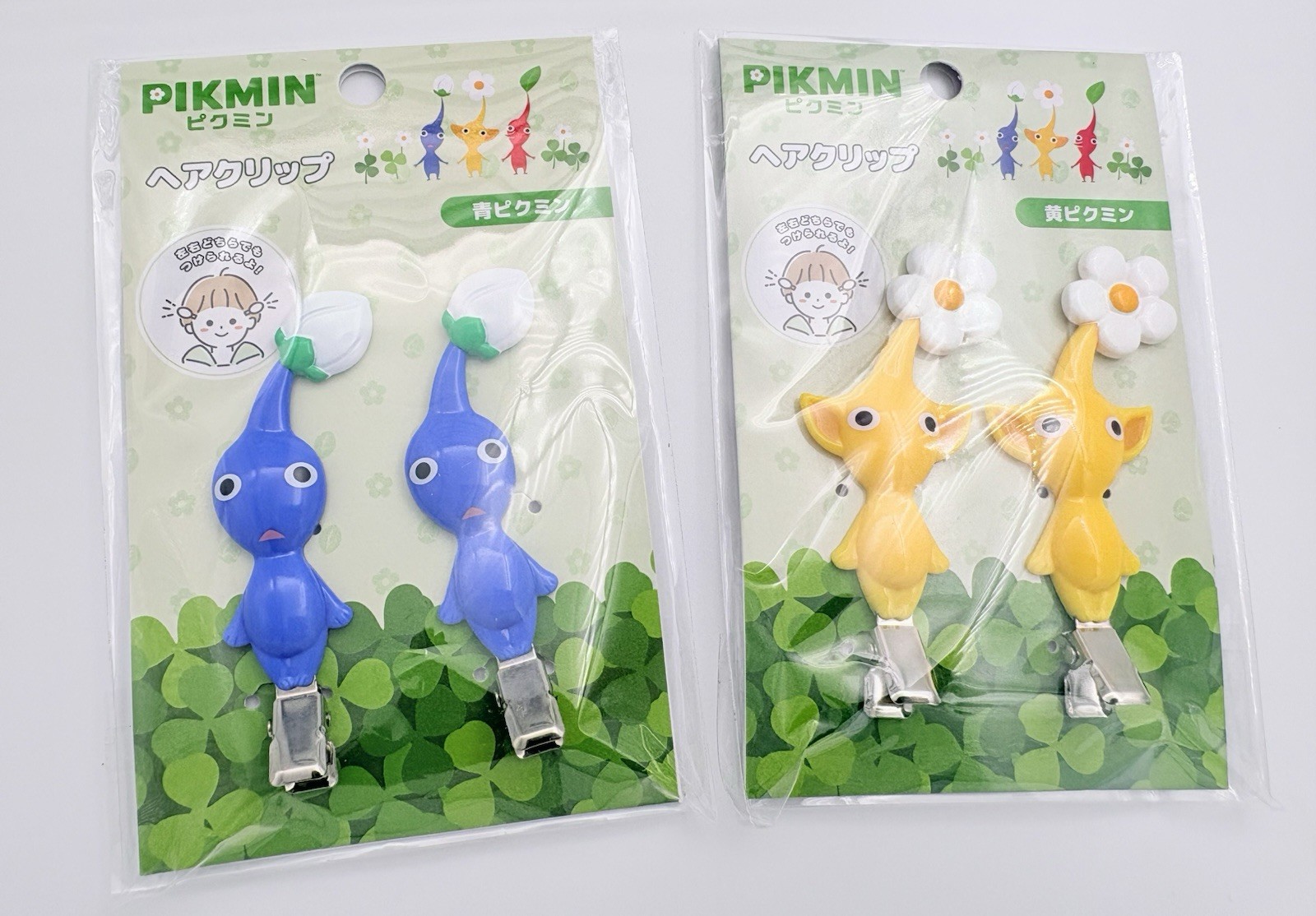 Pikmin Hair Clip Accessory Paper Clip  2 set Blue /Yellow 4pcs Sunart