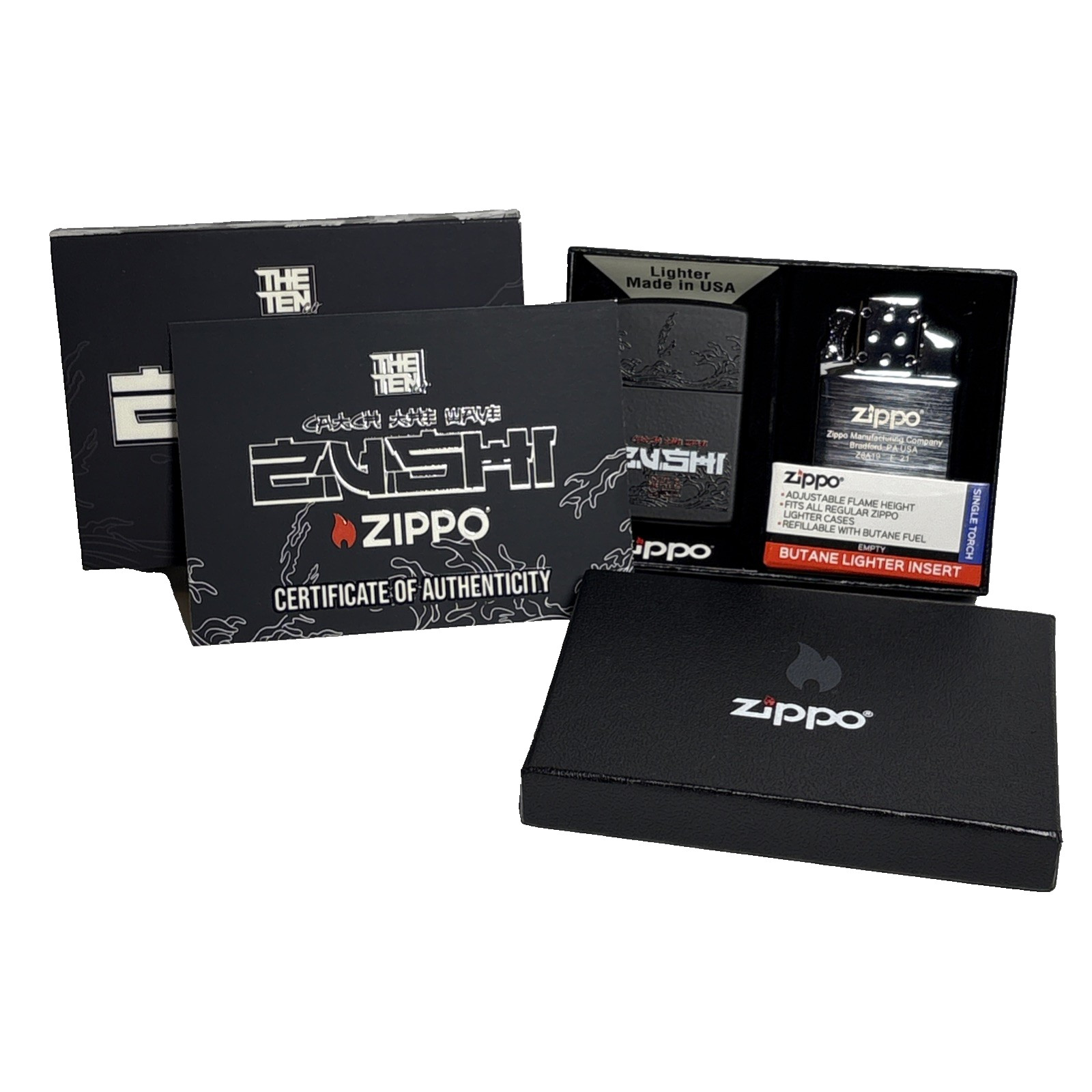 The Ten Co Zushi  Zippo Butane Single Torch Lighter  – Black Rare
