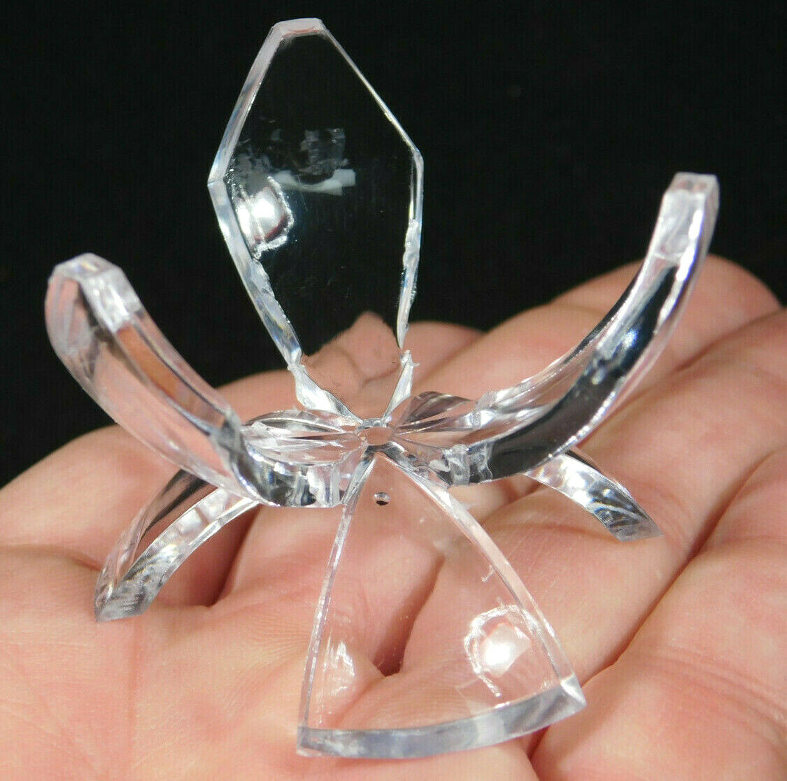 Display Stand Three Prong Tulip Clear Lucite Small Size