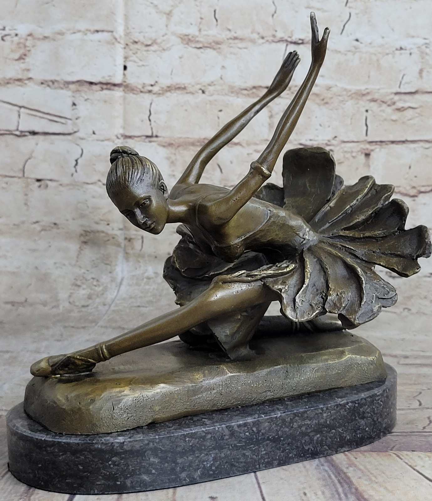 Stunning Original Bronze Sculpture Prima Ballerina Dancer Ballet Metal Statue