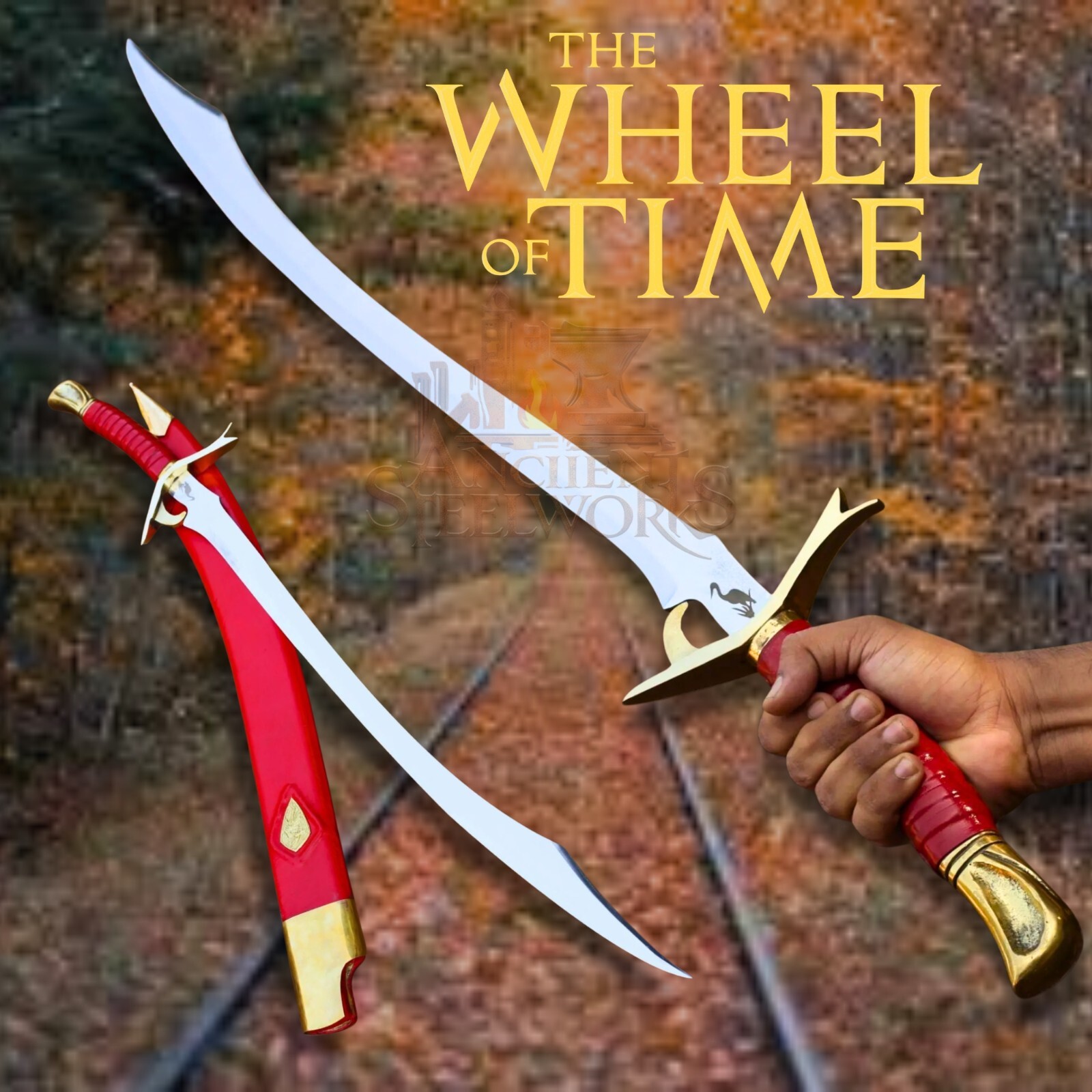 Handmade Wheel of Time Heron Mark Sword with Scabbard | Gift for him/her | USA Handmade Wheel of Time Heron Mark Sword with Scabbard | Gift for him/her | USA