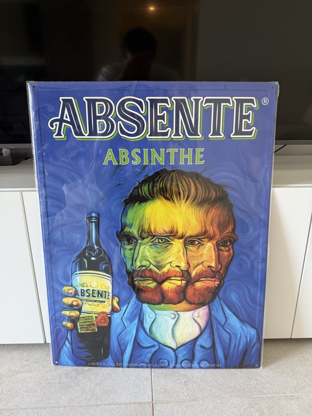Absenthe Absinthe Plate Advertising Sheet Ron English Van Gogh 2001 Vintage