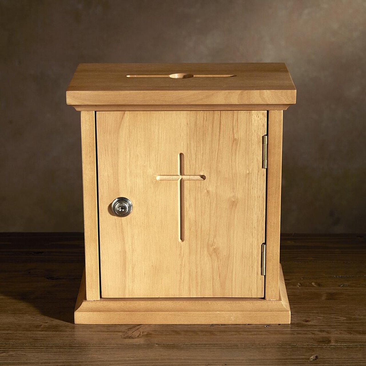 Offering Box with Lock & Removable Receptacle for Church Donations, 11\