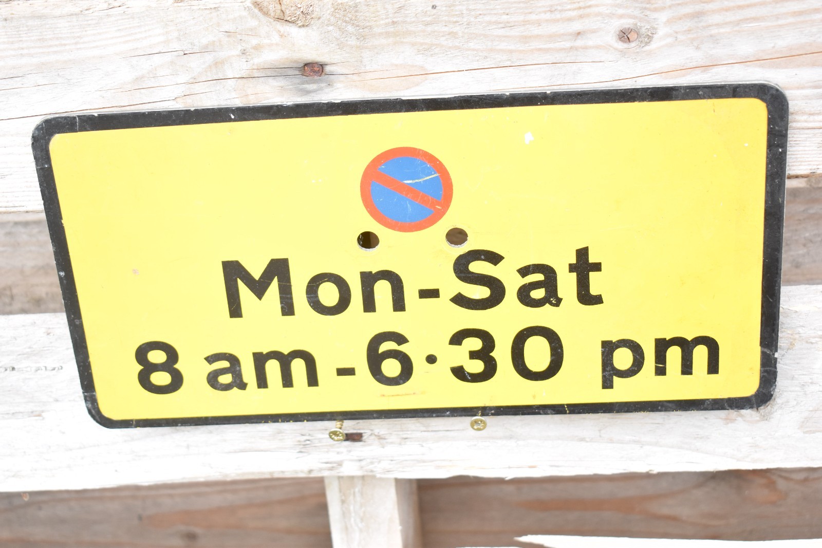 Original Vintage Enamel No Waiting Parking Restriction Road Sign 30x15cm Original Vintage Enamel No Waiting Parking Restriction Road Sign 30x15cm