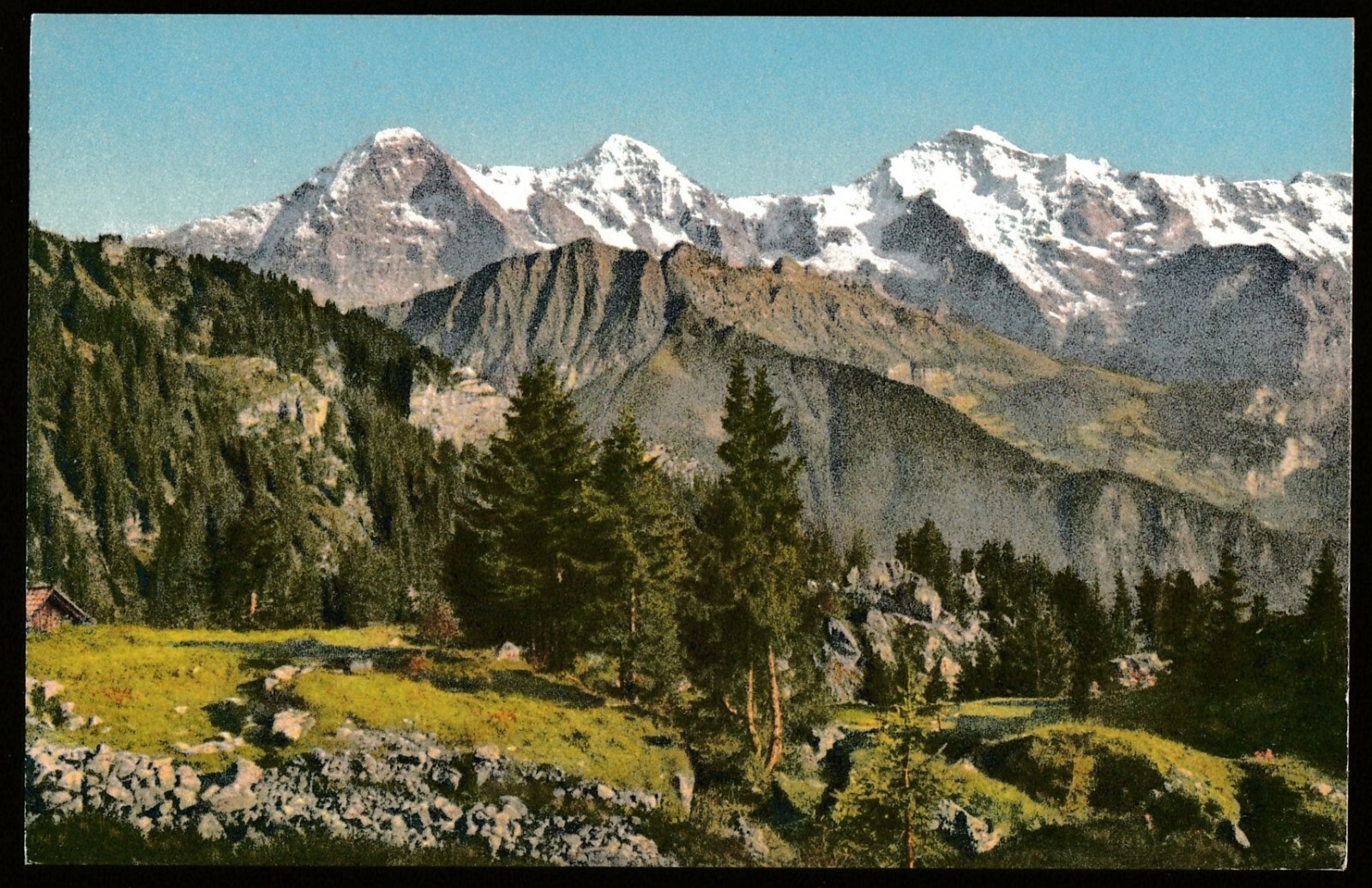 Postcard Eiger Monch Jungfrau Switzerland Swiss Alps Stehli 1064 DB Unposted Vtg