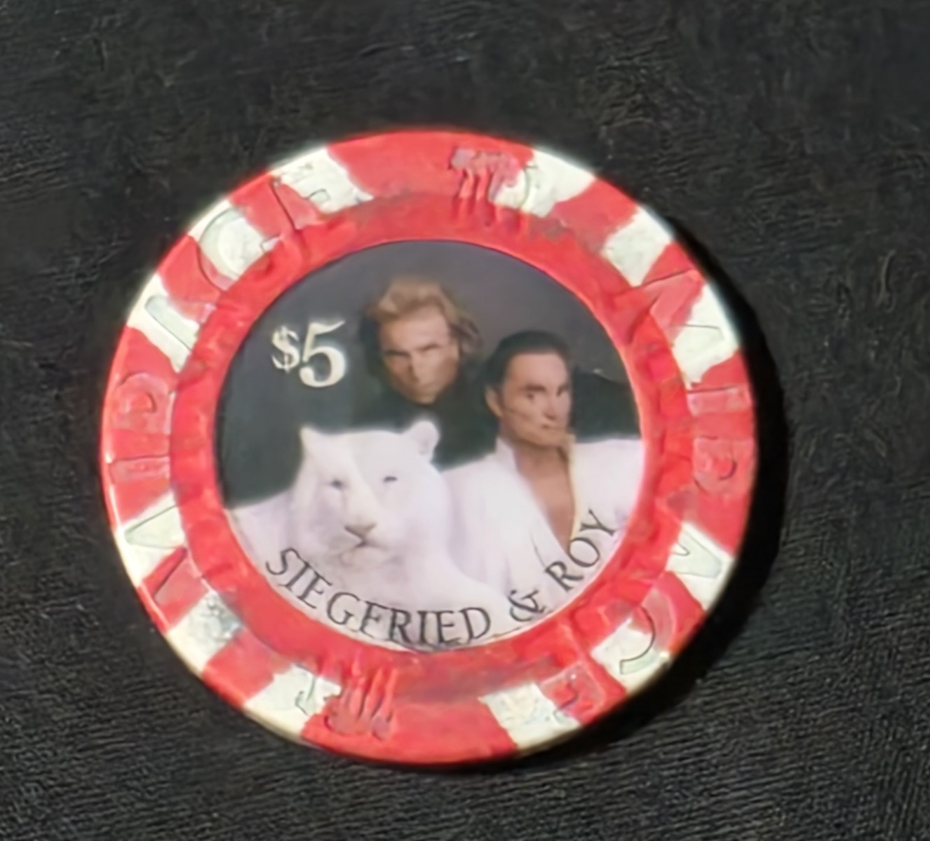 Mirage Casino $5 Chip -Siegfried and Roy at the Mirage 2000 Las Vegas - Magic