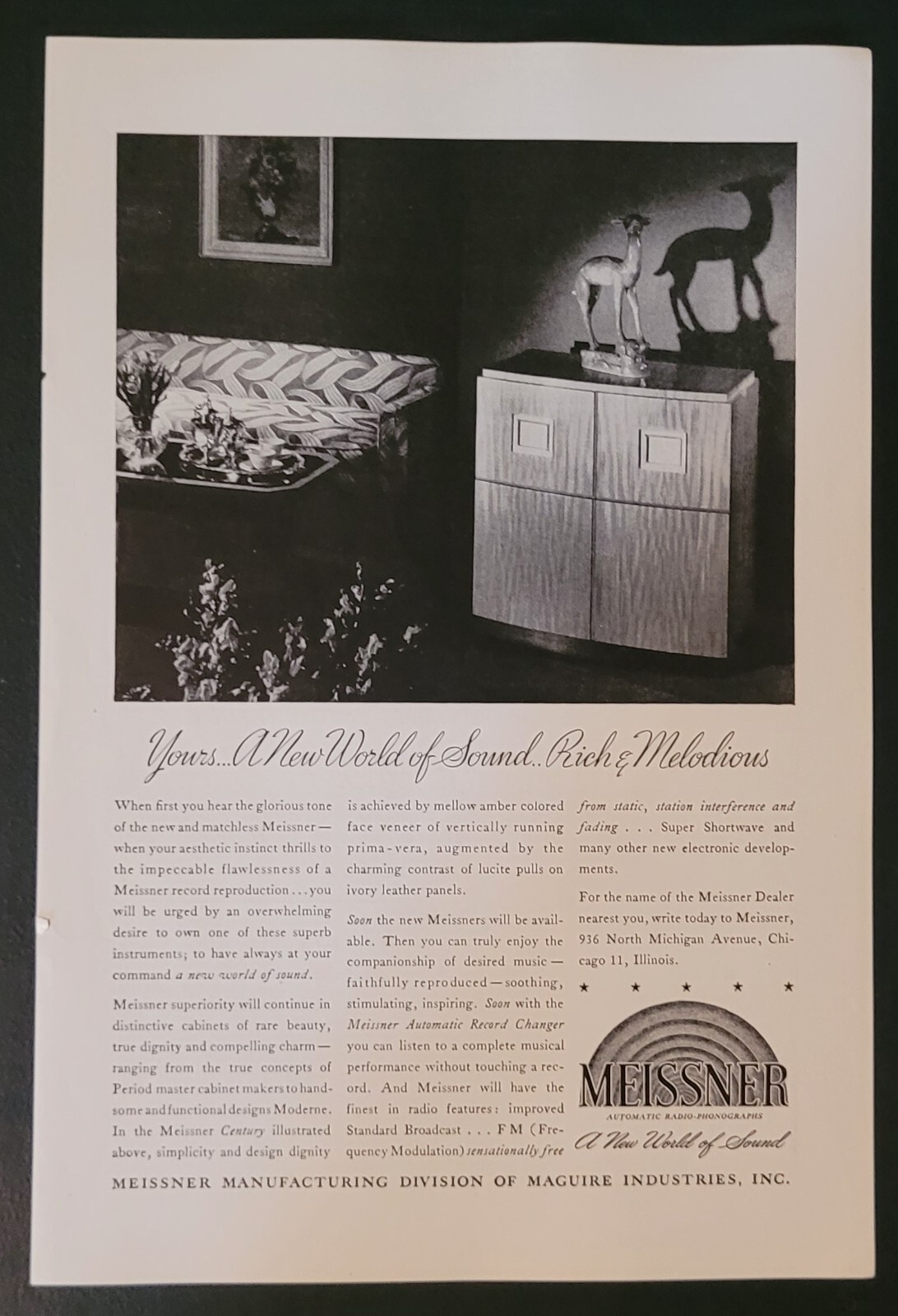 1946 Meissner Radio Vintage 7x10\