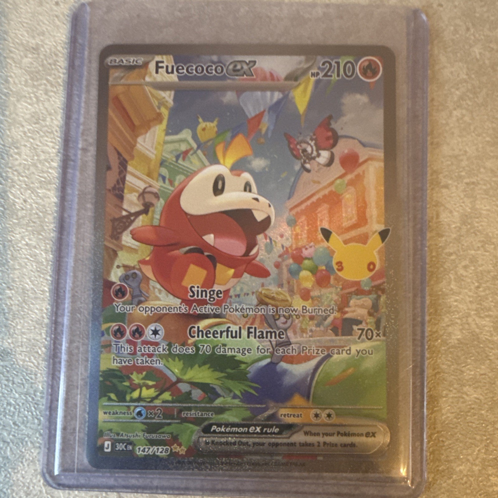Fuecoco ex 147/128 30th Celebration SIR Pokémon (Pack Fresh)