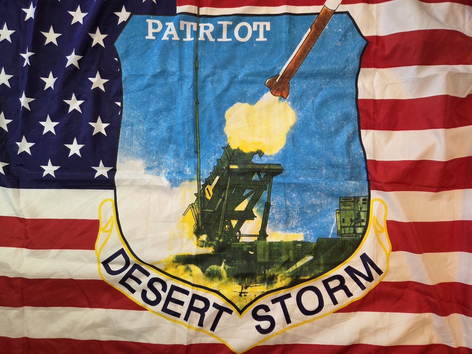 VTG 1991 United States Desert Storm Flag Patriot Star Spangled USA America 91