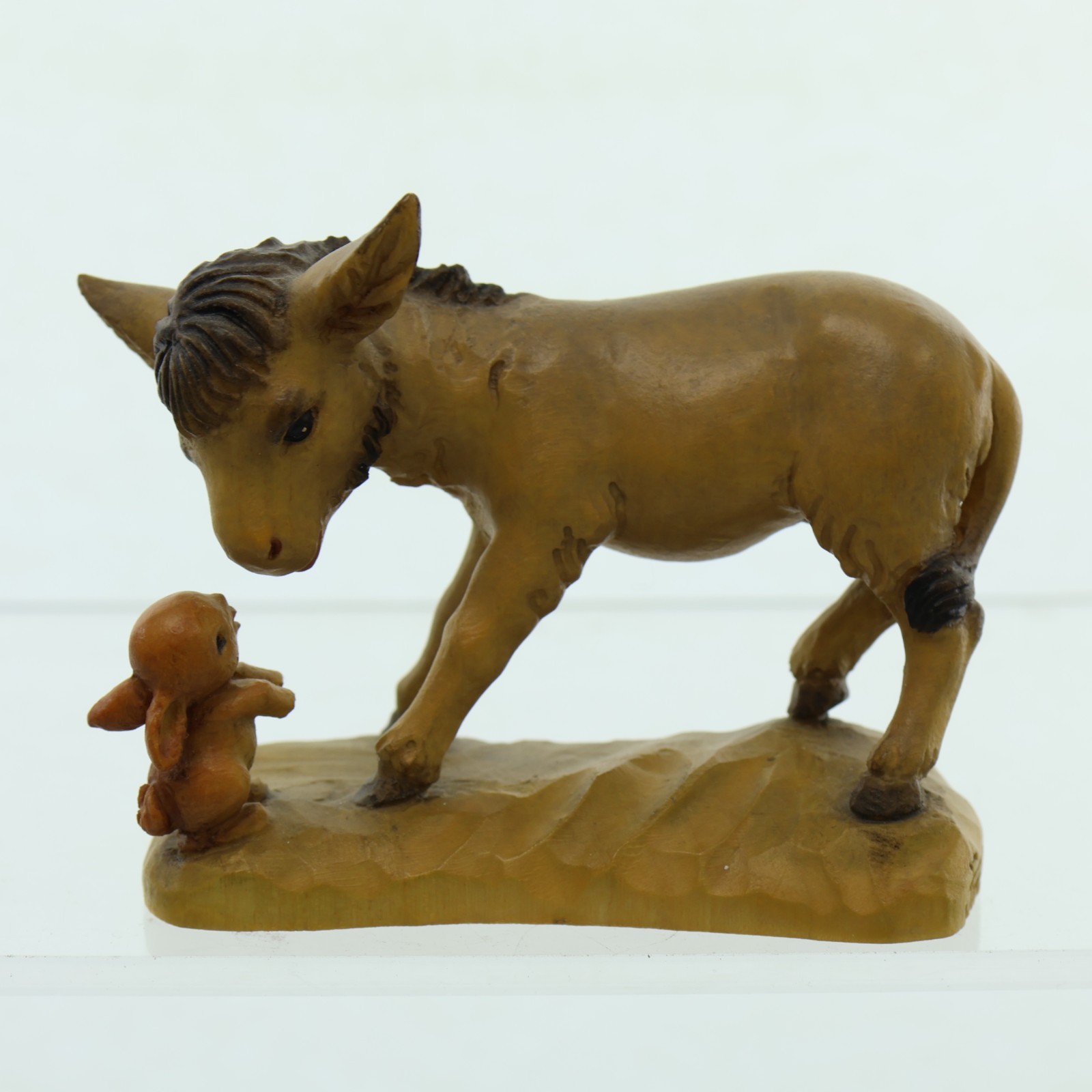 ANRI FERRANDIZ WOOD CARVING DONKEY Bunny RABBIT ITALY 6\