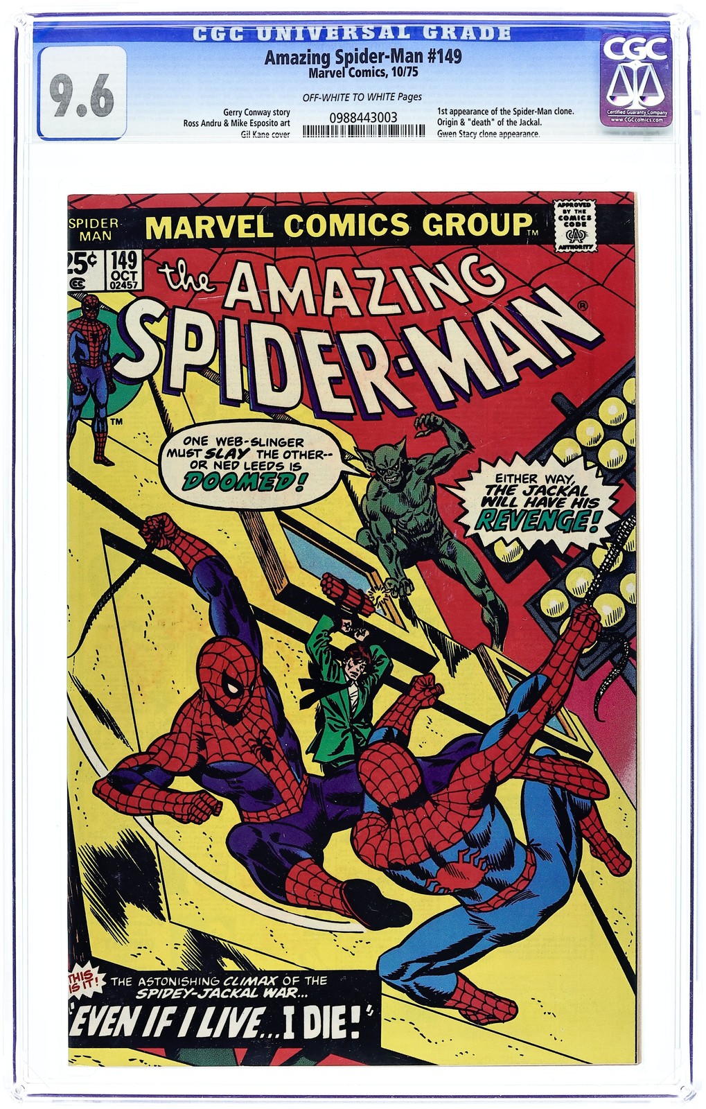 Amazing Spider-Man #149 CGC 9.6 1975 0988443003 1st app. Spider-Man clone