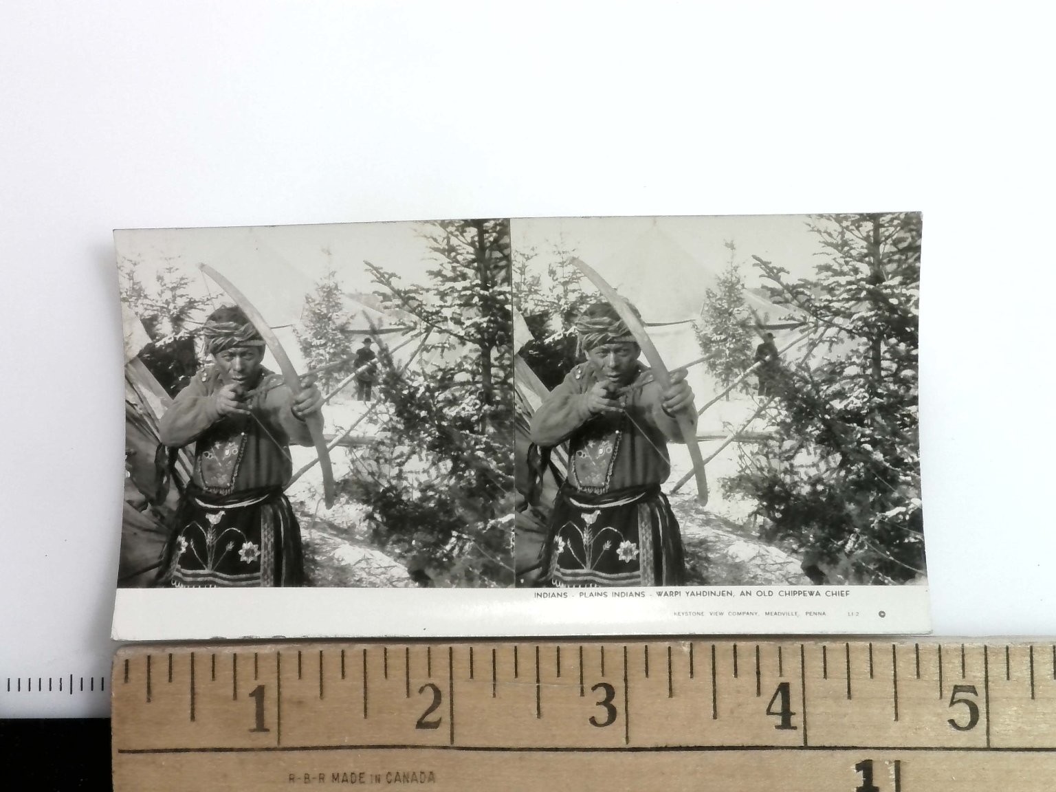 Chippewa Chief Stereoview Keystone View Co. 1933 Native American L12