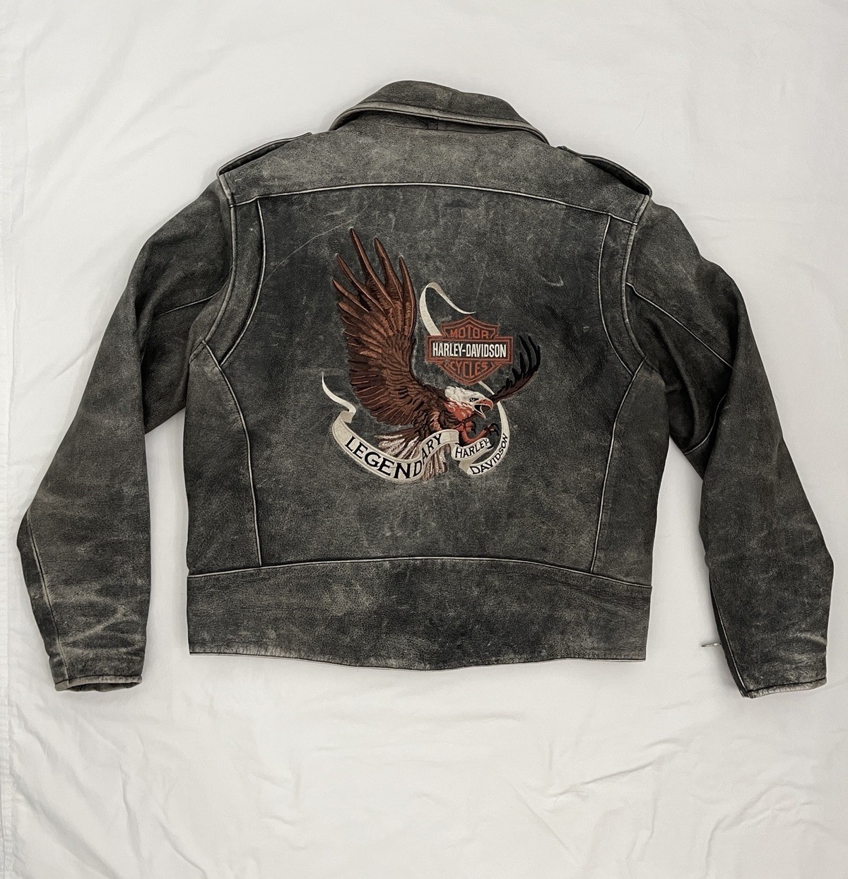 Harley Davidson Leather Jacket Mens XL Eagle Legendary Distressed Motorcycle Harley Davidson Leather Jacket Mens XL Eagle Legendary Distressed Motorcycle