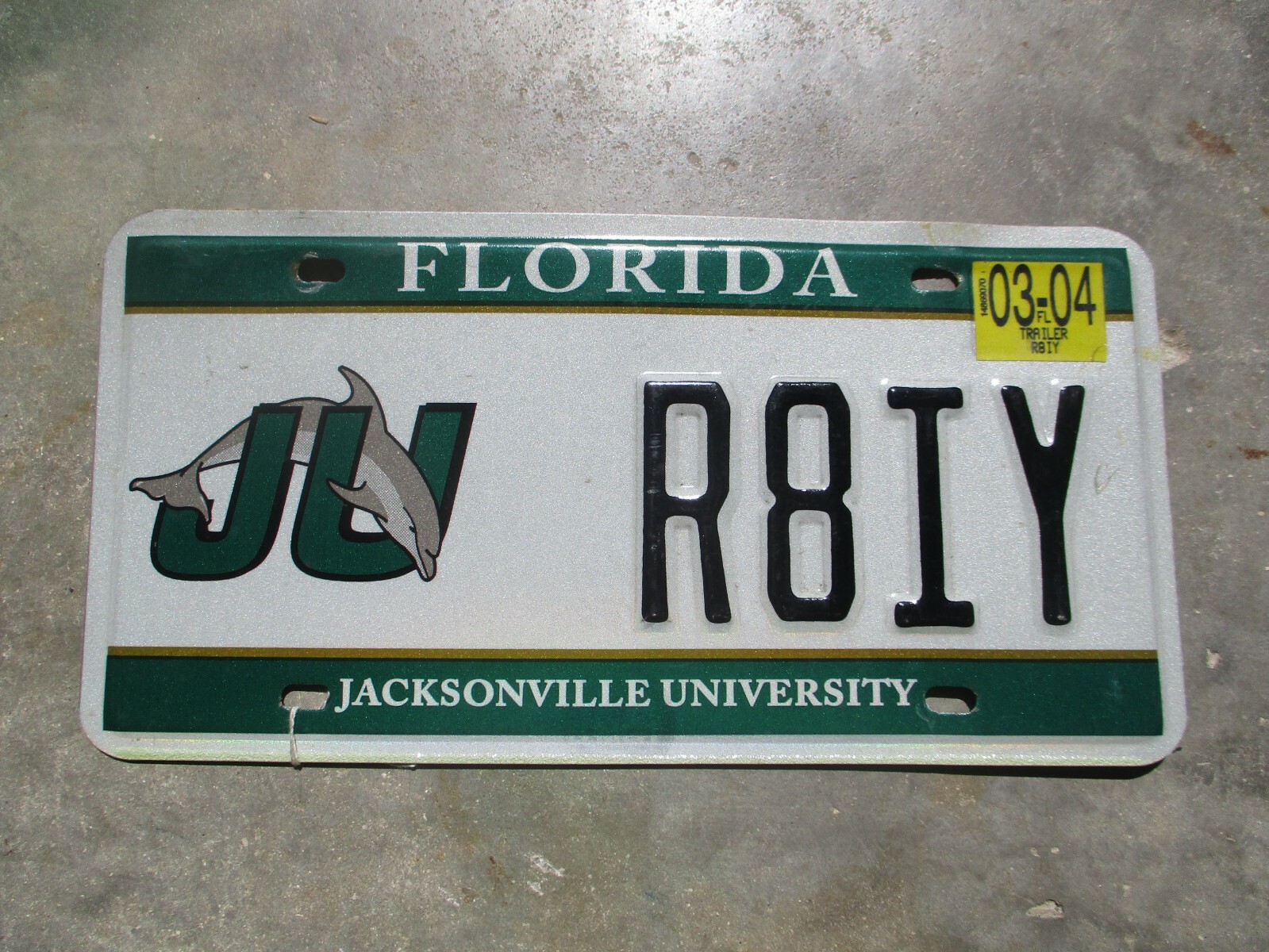 Florida 2004 Jacksonville University license plate #    R8IY