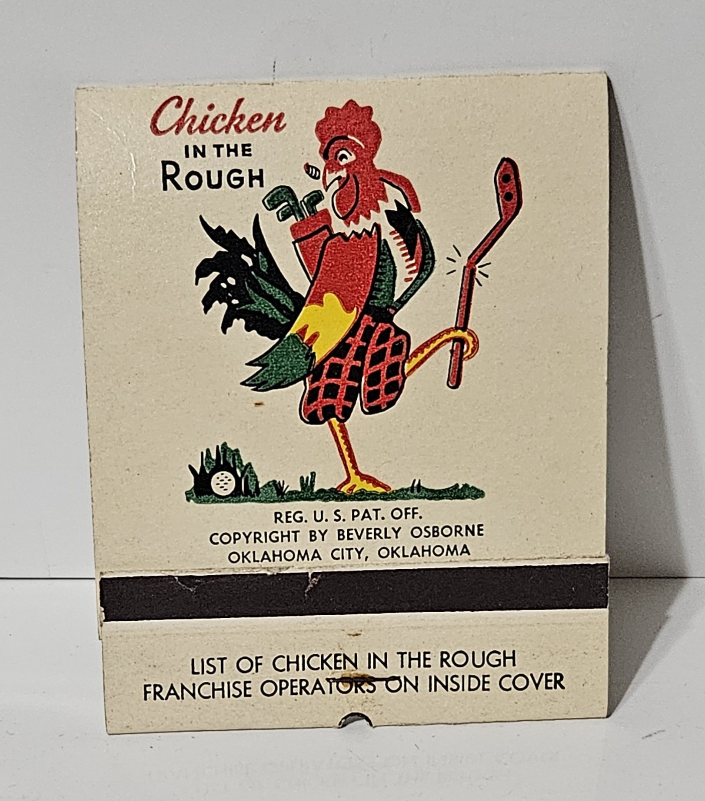 Vintage Oversized Chicken In The Rough Matchbook From 1949