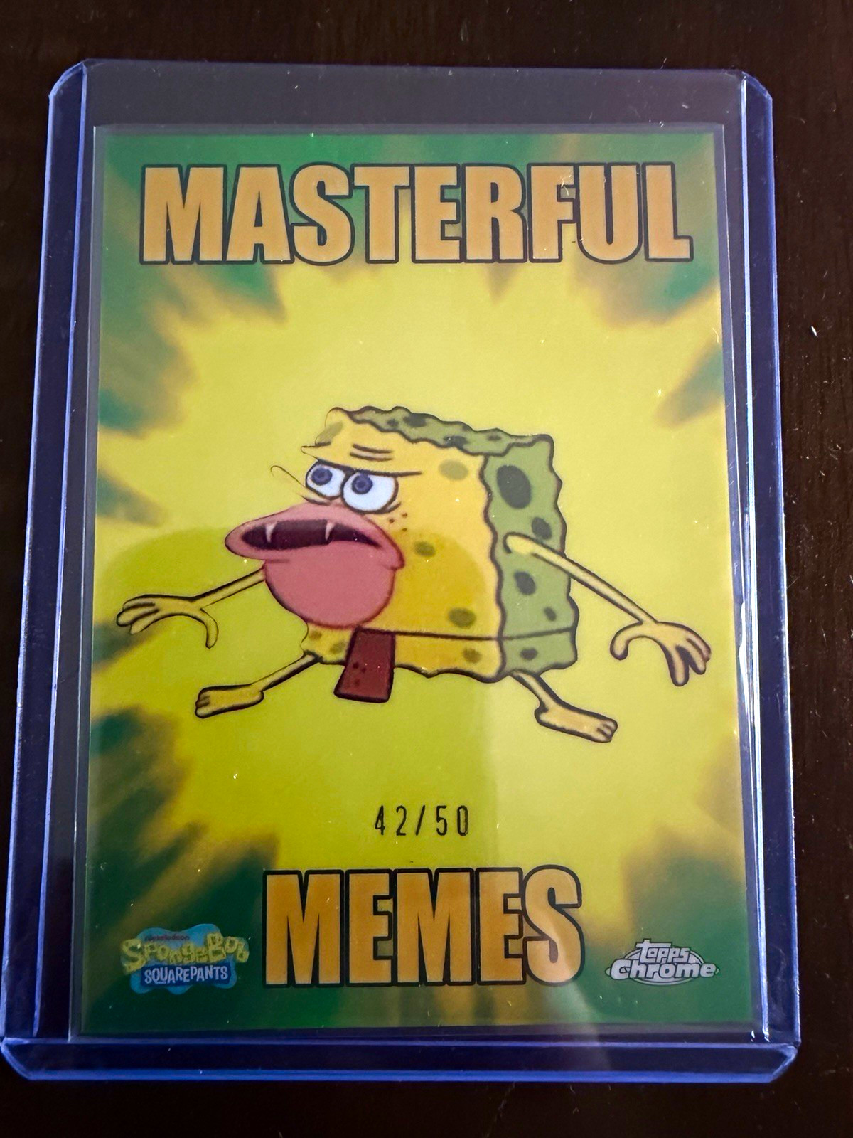 Topps Chrome SpongeBob SquarePants Masterful Memes SpongeGar MM-3 Gold /50 Topps Chrome SpongeBob SquarePants Masterful Memes SpongeGar MM-3 Gold /50