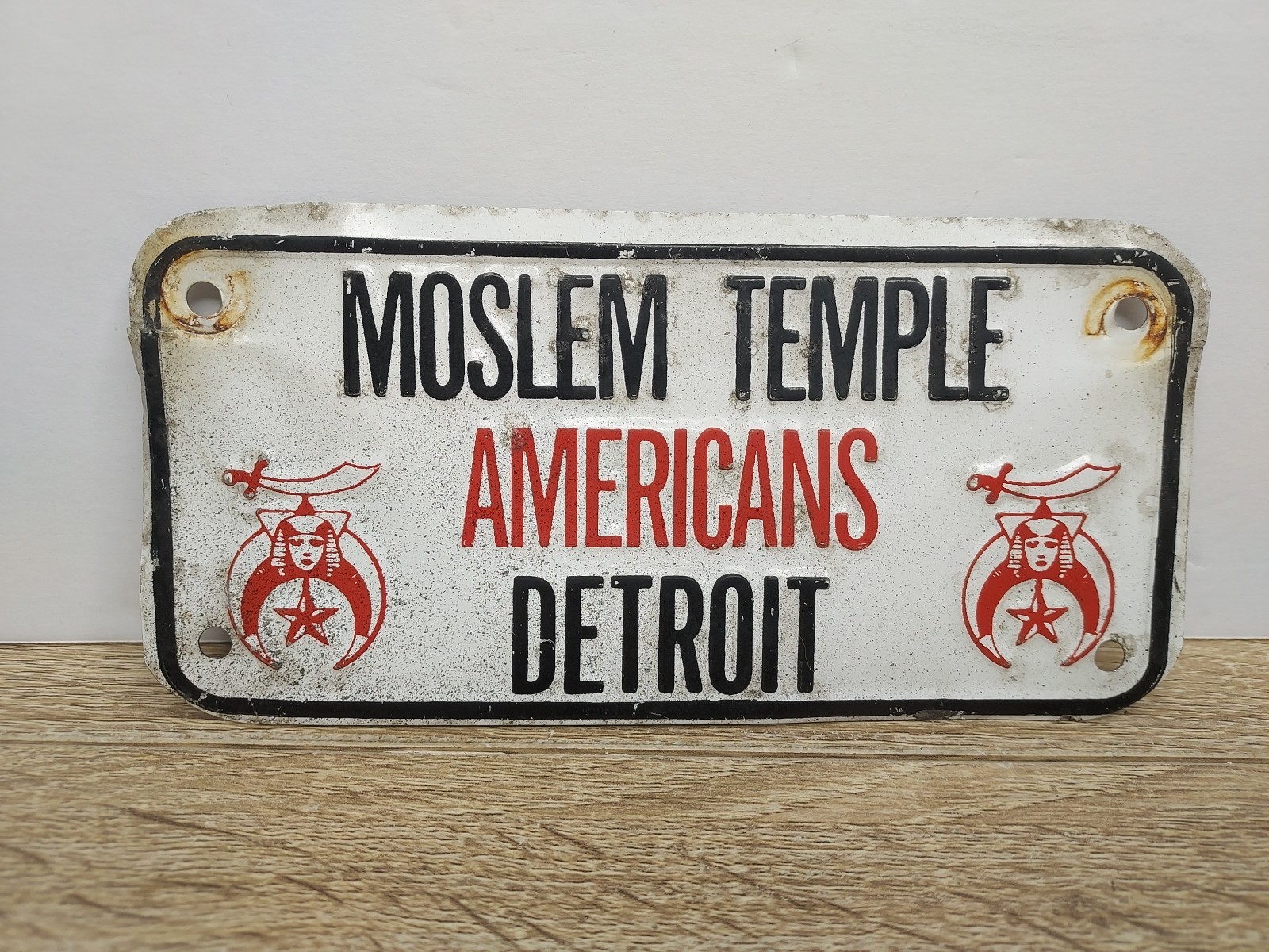 Rare Vtg Moslem Temple Americans Detroit Michigan License Plate Shriner Masonic Rare Vtg Moslem Temple Americans Detroit Michigan License Plate Shriner Masonic