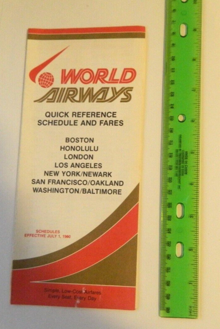 1980 World Airlines Schedule and Fare. T4