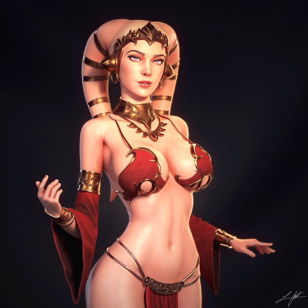 Twi'lek Woman Fan Art  Resin Statue Pro Painted 1/6 Scale - Made To Order.