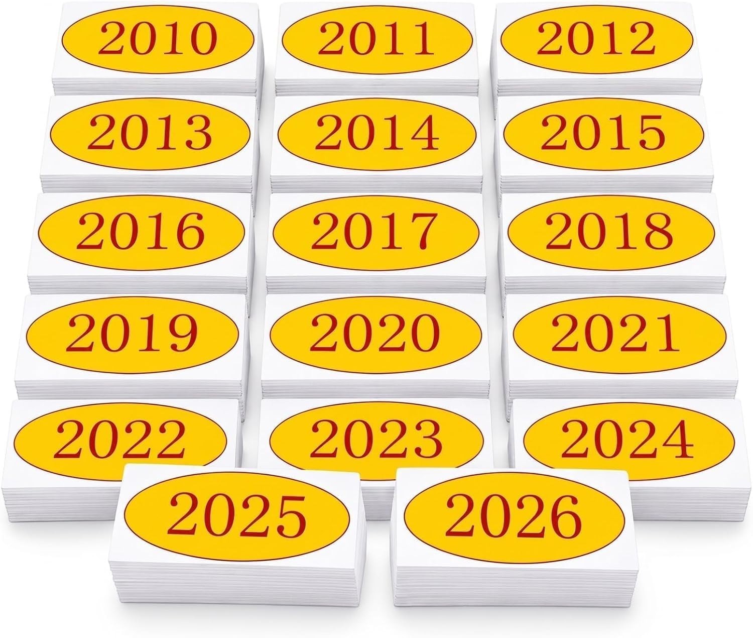 204 Pcs Car Windshield Year Stickers (2010-2026), 17 Dozen (12 per Year)