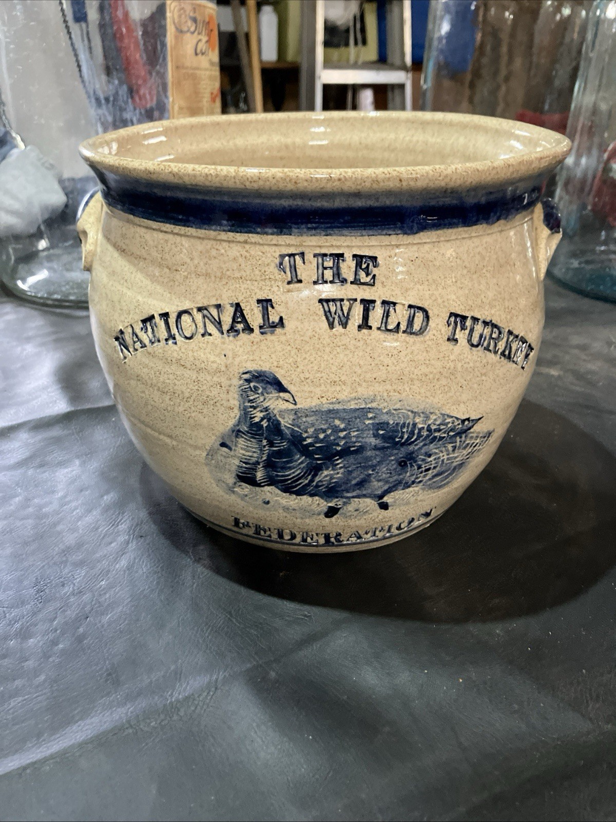 The National Wild Federation Stoneware Crock. Very Nice Condition