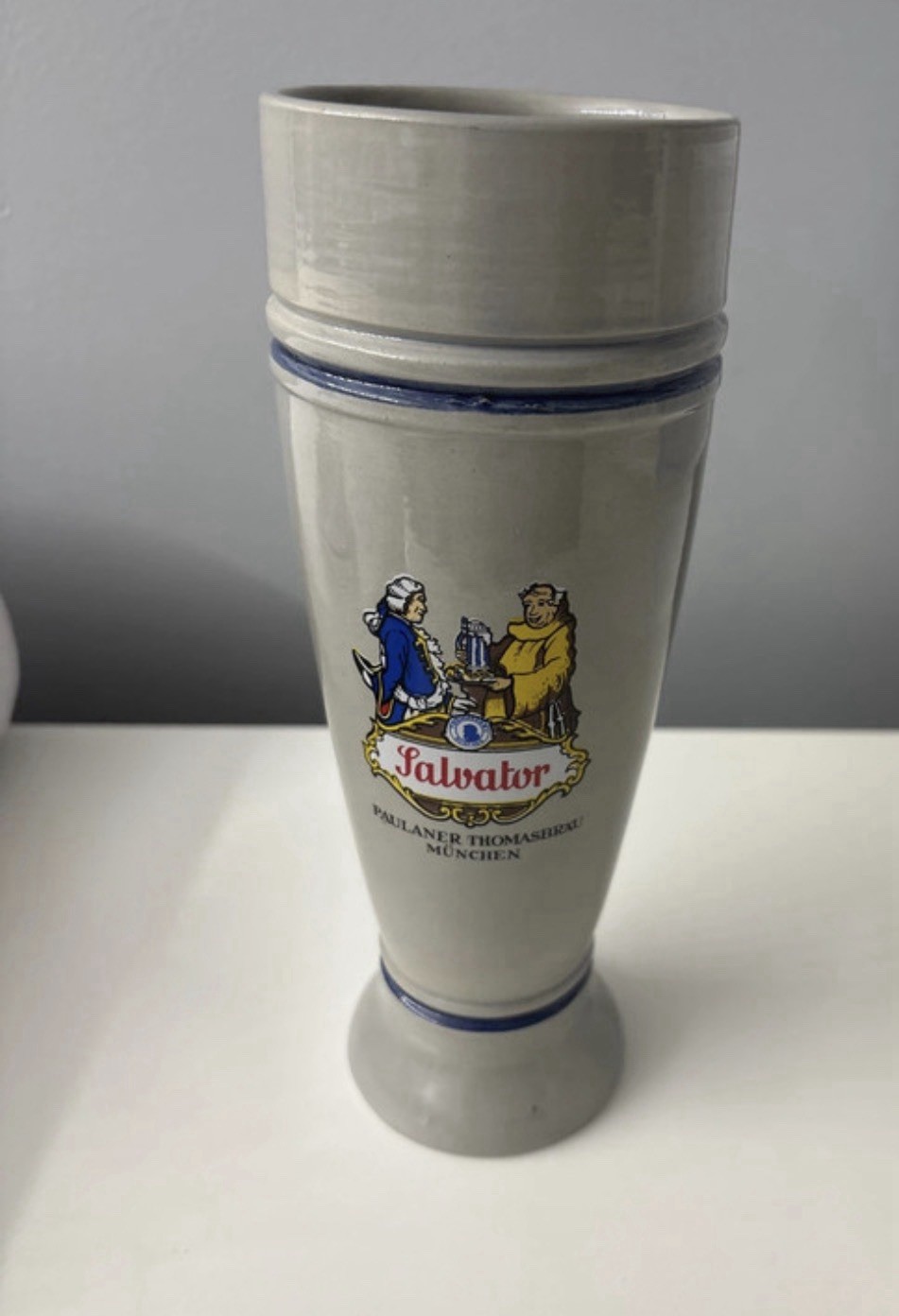 Vintage Salvator Paulaner Pilsner Stoneware Beer Stein