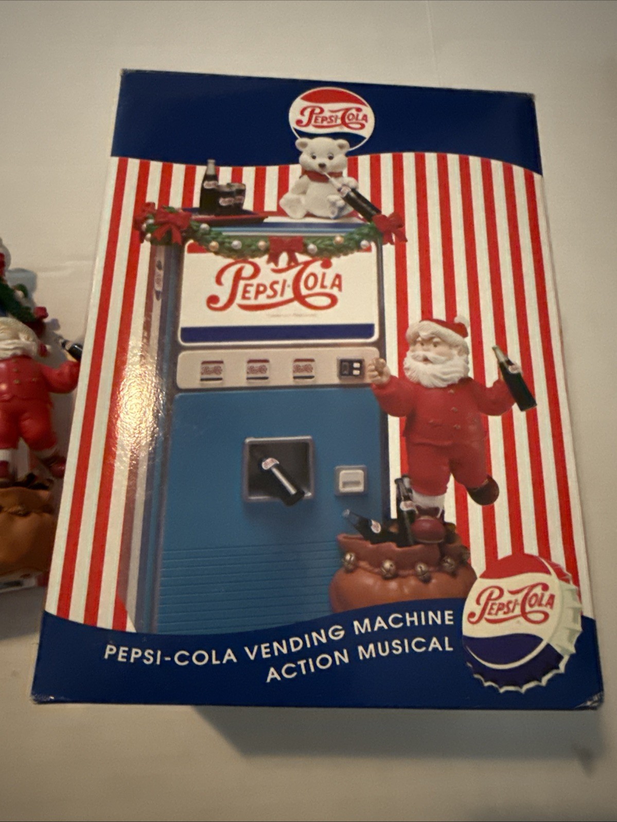 Vintage 1997 Pepsi Cola Vending Machine Musical Santa Christmas Decor Boxed