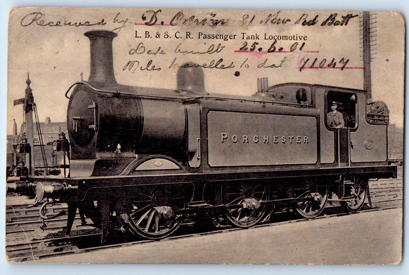 England Postcard L. B. & S. C. R. Passenger Tank Locomotive Porchester c1910