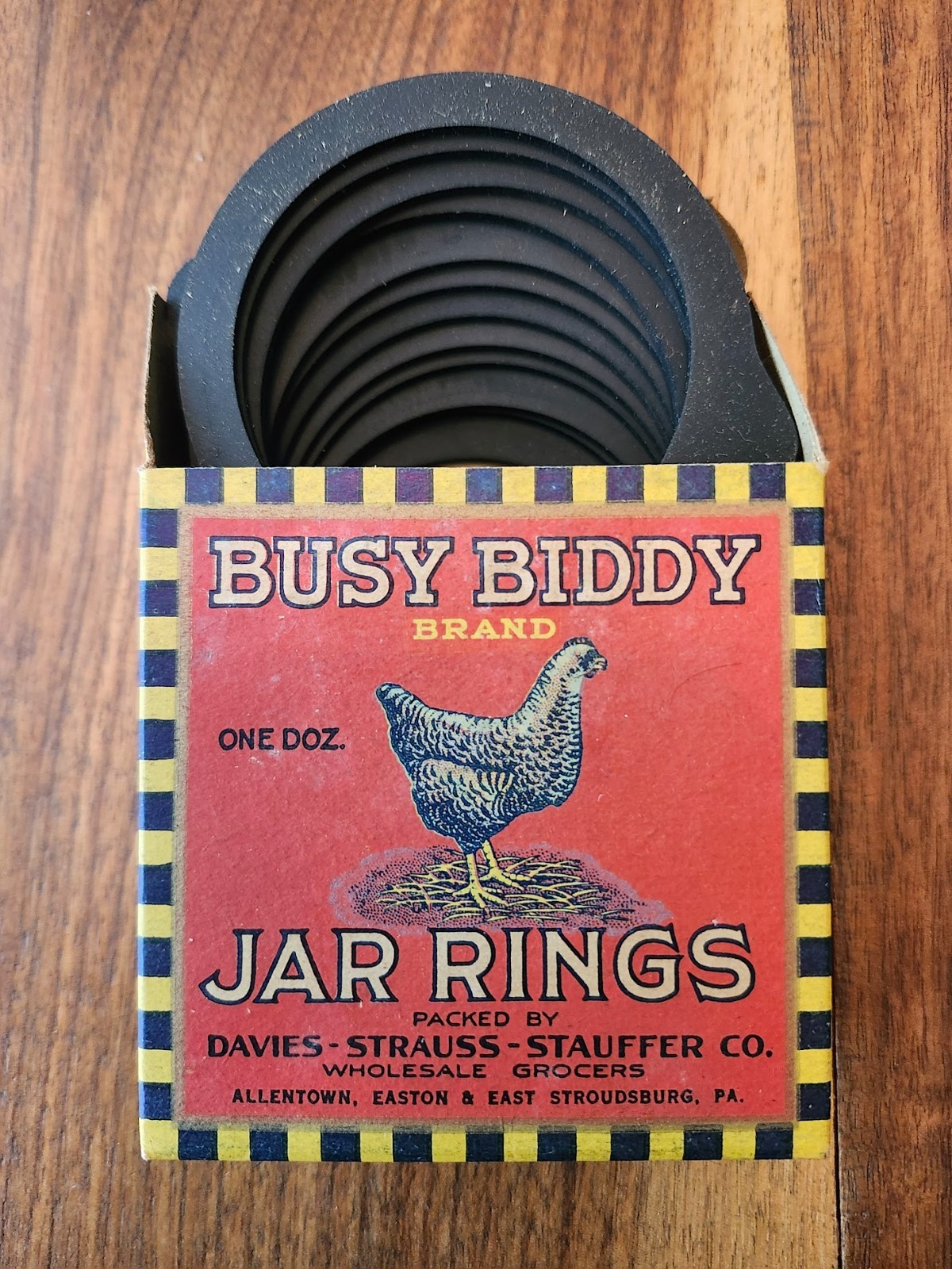 Antique NOS Busy Biddy Jar Rings