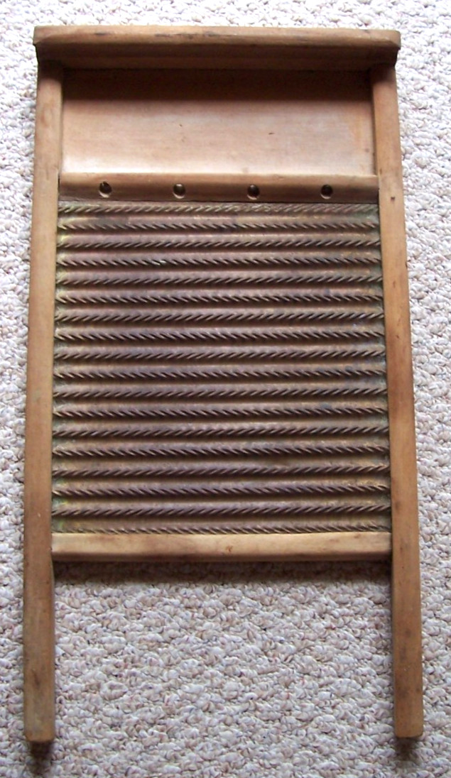 Vintage Washboard Metal and Wood 12.5