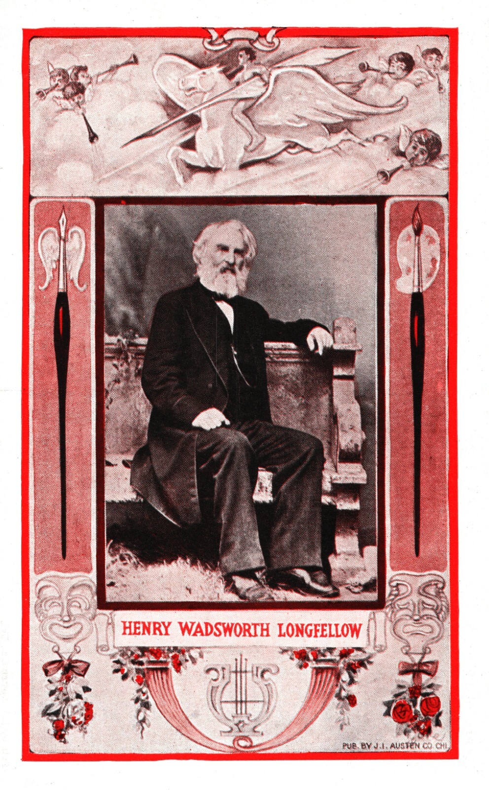 Henry Wadsworth Longfellow, Writer And Poet Postcard Henry Wadsworth Longfellow, Writer And Poet Postcard