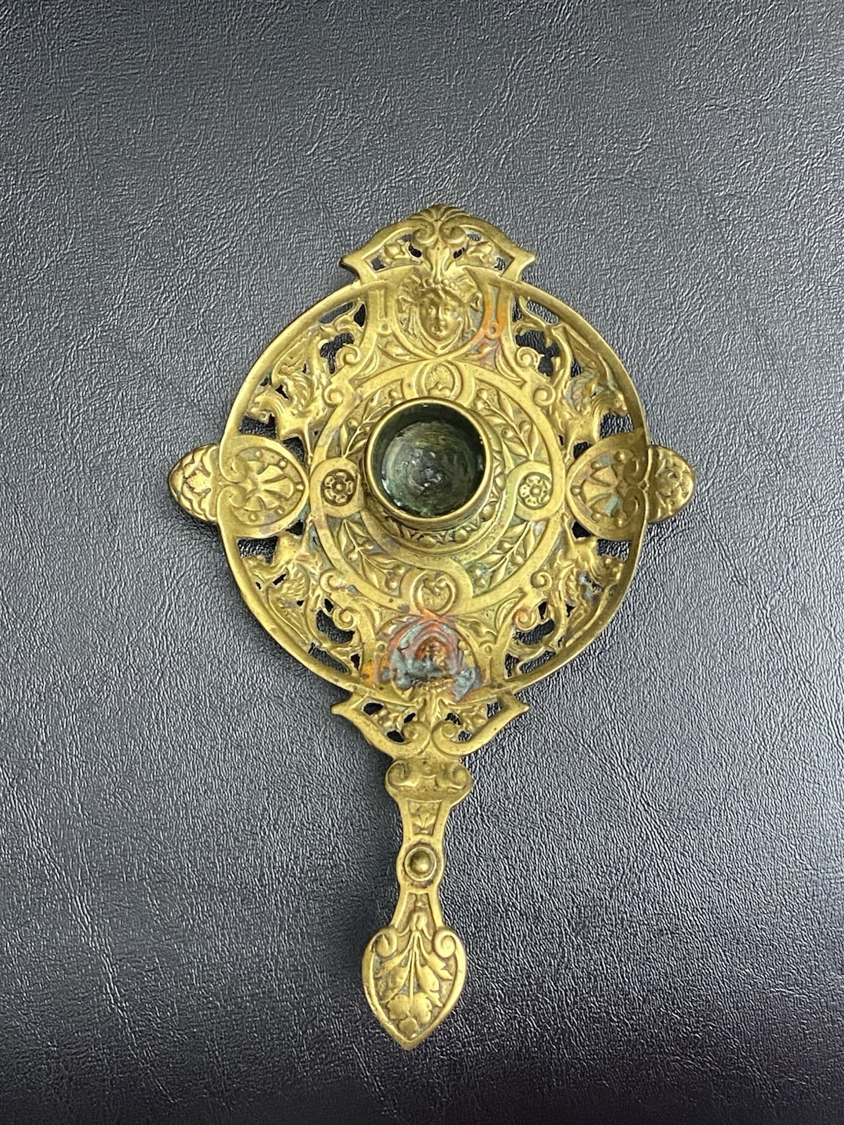 Vintage Ornate Brass Dragons & Cherubs Chamberstick Candle Holder Handle