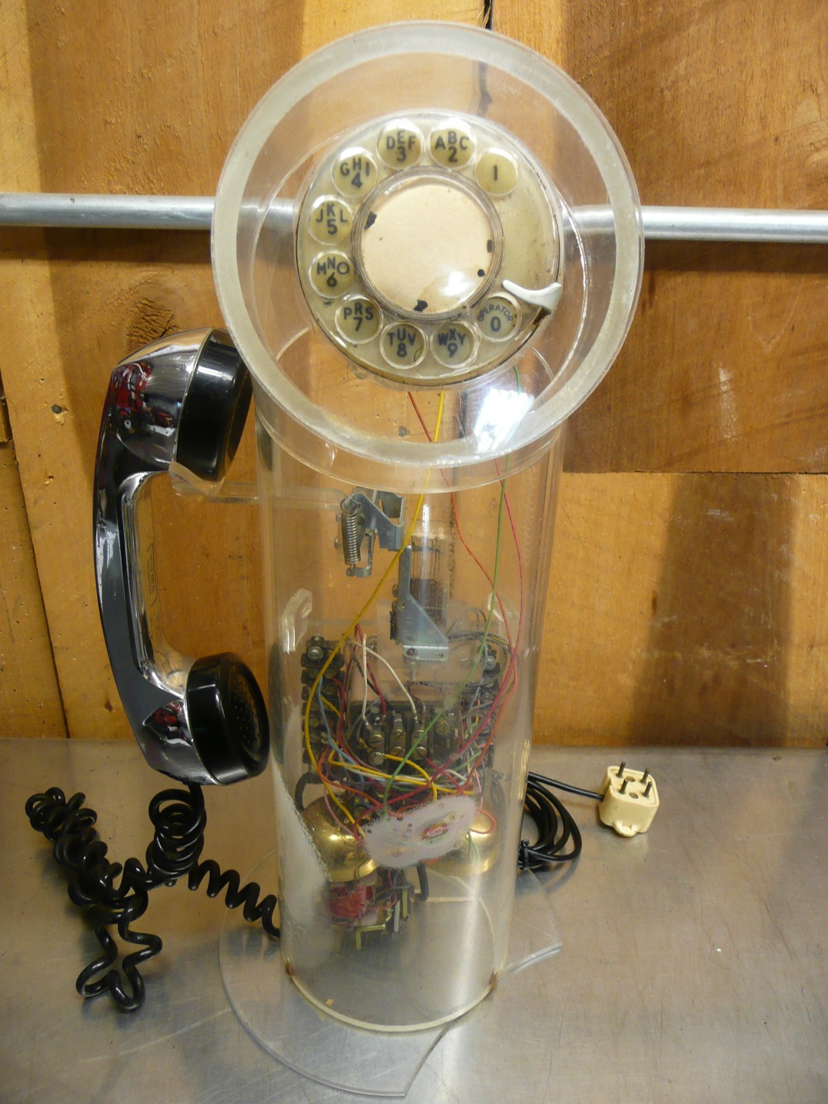 Vintage Working ITT Teleconcepts Clear Periscope Rotary Phone