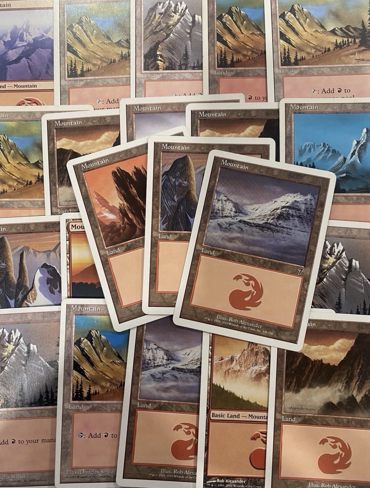 MTG - 25 x White Border/Vintage Mountains - Magic The Gathering MTG - 25 x White Border/Vintage Mountains - Magic The Gathering