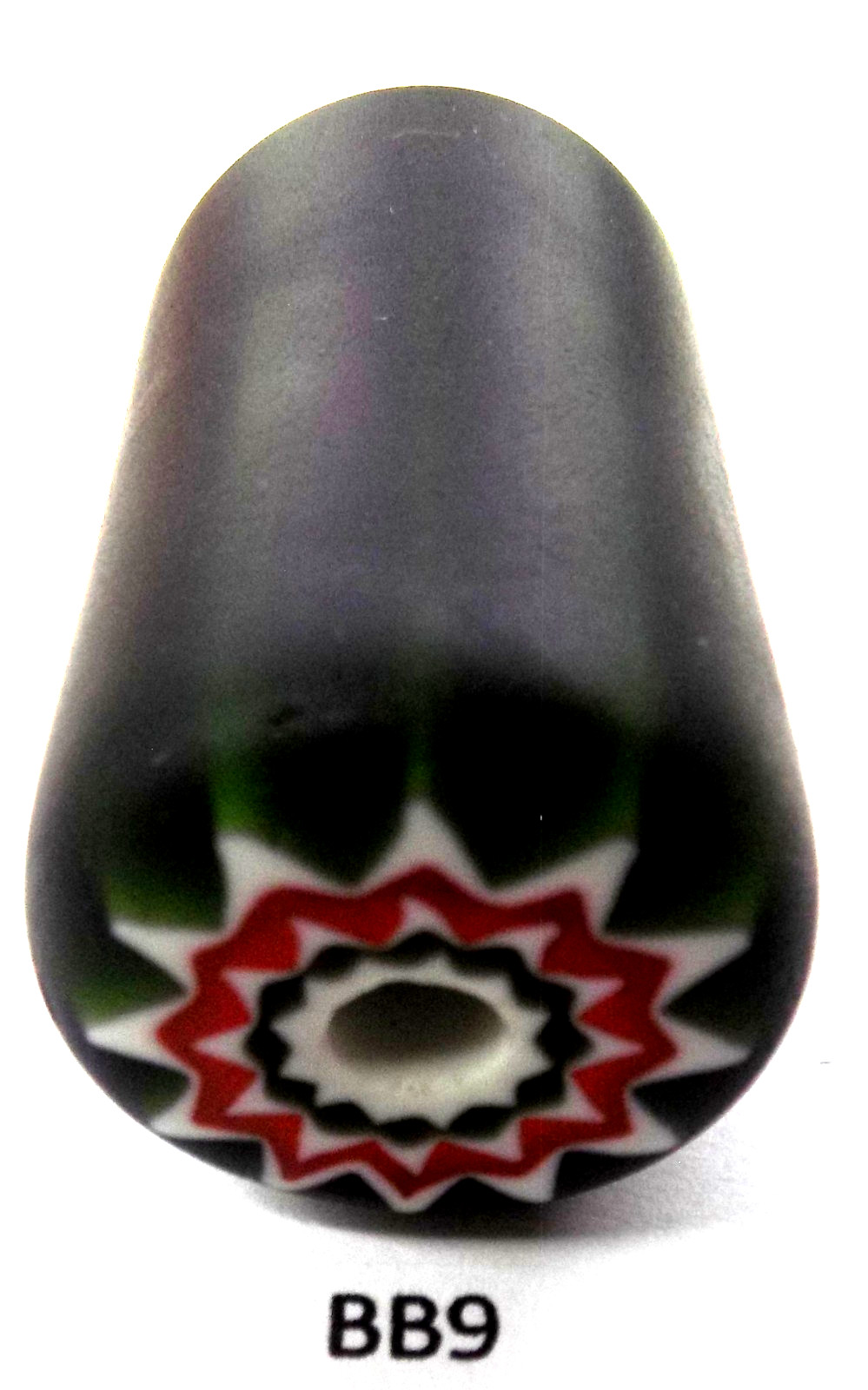 Giant Watermelon Green Chevron African Trade Bead  BB9 Bg 75