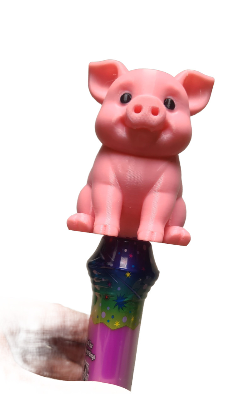 Adorable and Fun,  Lucky Charm Bingo Sweet Little Piggie Dauber Topper, screw on